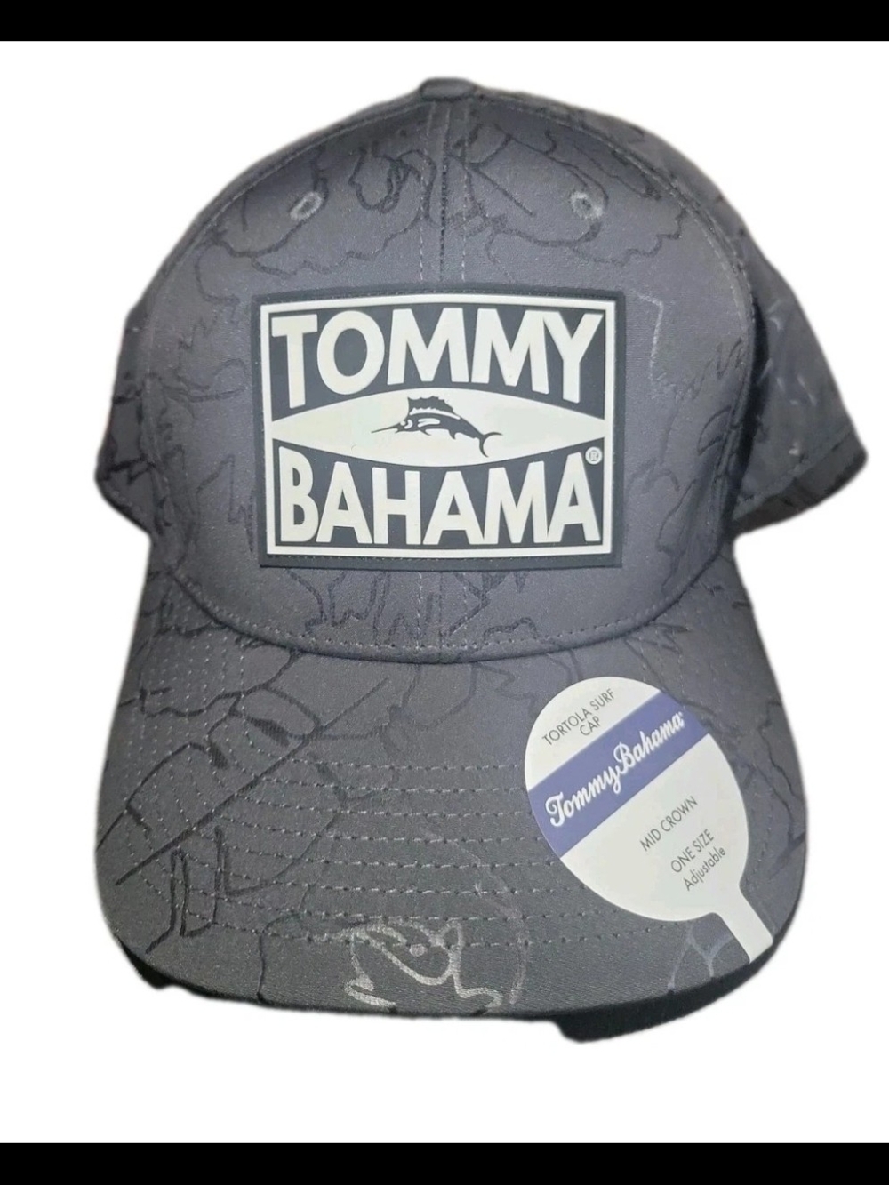 Tommy Bahama Hat  | Strap Back Grey | Marlin Fish | Casual Mens (New)